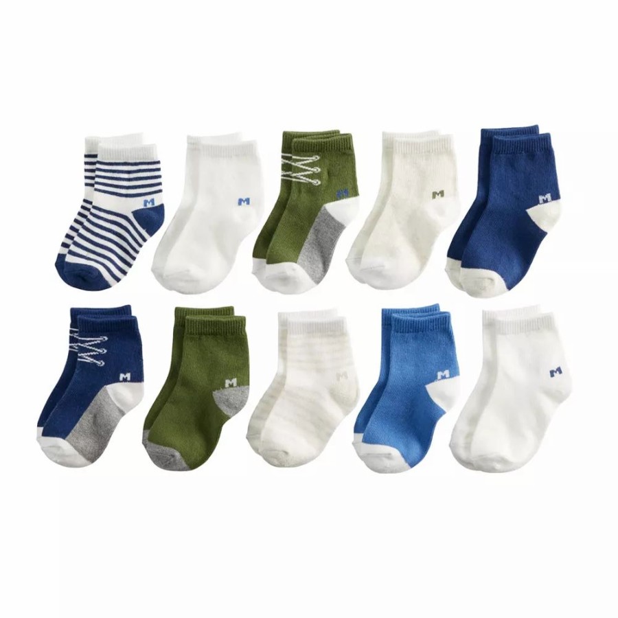 Boy Clothing * | Baby Boy Jumping Beans 10-Pk. Crew Socks