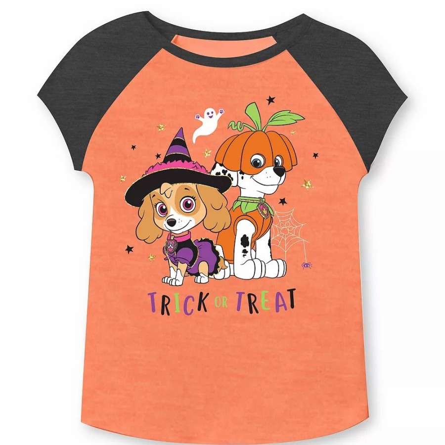 Girls Clothing * | Toddler Girl Jumping Beans Paw Patrol Halloween "Trick Or Treat" Graphic Tee