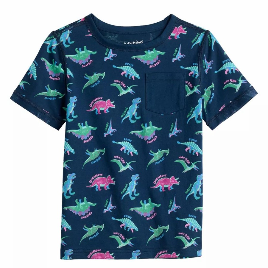 Boy Clothing * | Toddler Boy Jumping Beans Adaptive Dinosaur Pocket Tee