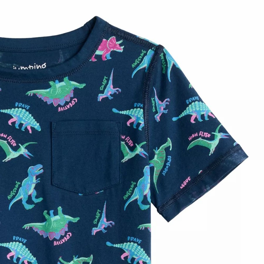 Boy Clothing * | Toddler Boy Jumping Beans Adaptive Dinosaur Pocket Tee