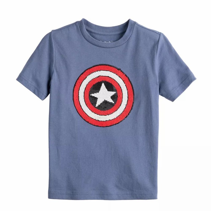 Boy Clothing * | Boys 4-12 Jumping Beans Marvel Captain America Flippable Sequins Graphic Tee