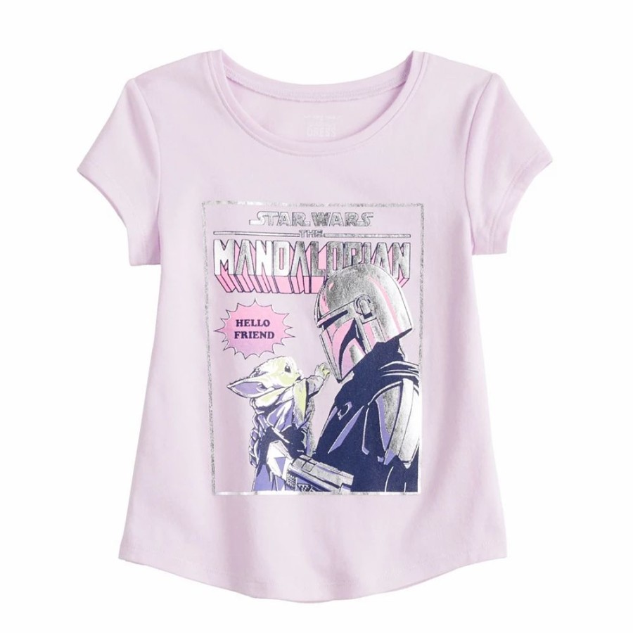 Girls Clothing * | Disney'S Star Wars Toddler Girl The Mandalorian Grogu Aka Baby Yoda Graphic Tee By Jumping Beans