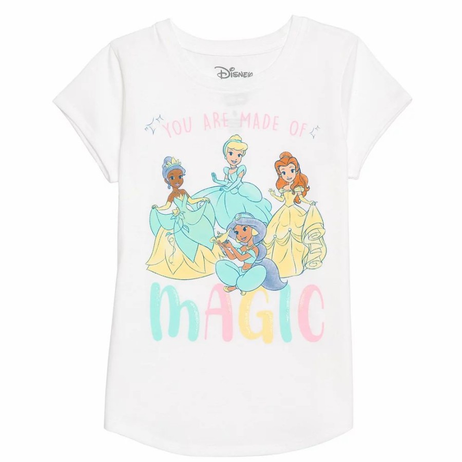 Girls Clothing * | Disney Princesses Girls 4-12 Made Of Magic Graphic Tee By Jumping Beans