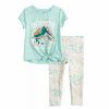 Girls Clothing * | Toddler Girl Jumping Beans Active Tie Front Tee & Leggings Set