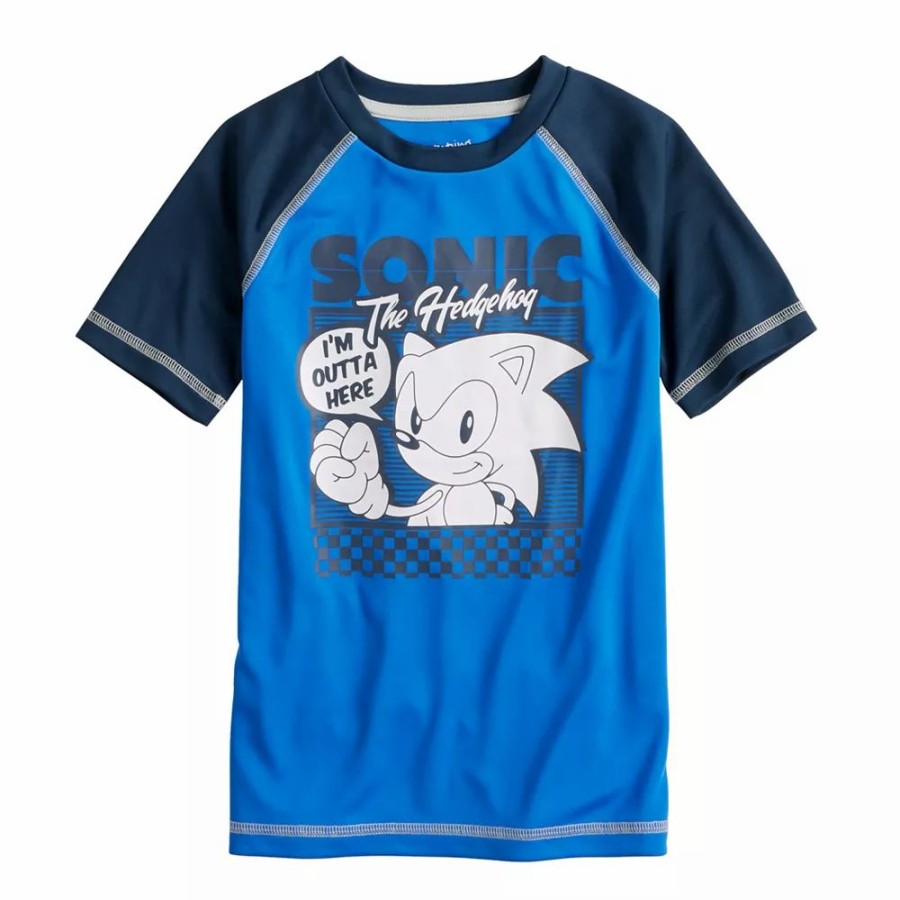 Boy Clothing * | Boys 4-12 Jumping Beans Sonic The Hedgehog Raglan Active Tee