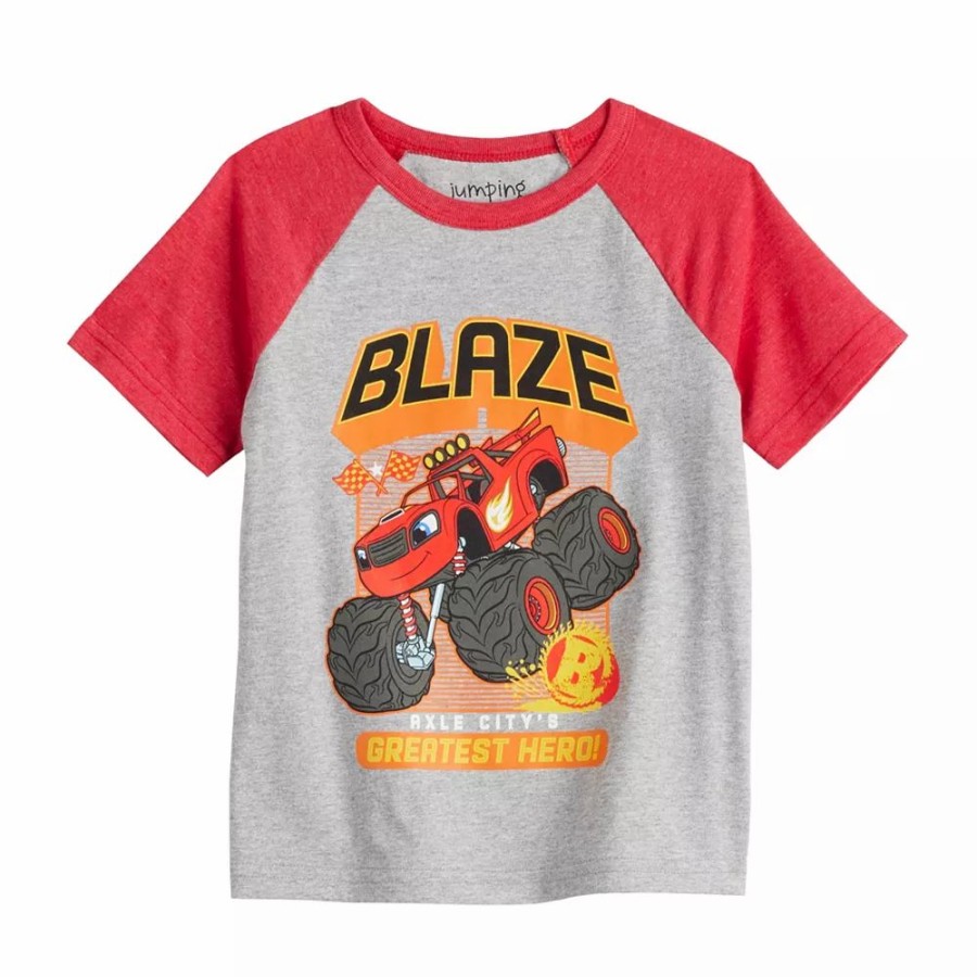 Boy Clothing * | Toddler Boy Jumping Beans Blaze & The Monster Machines Raglan Graphic Tee