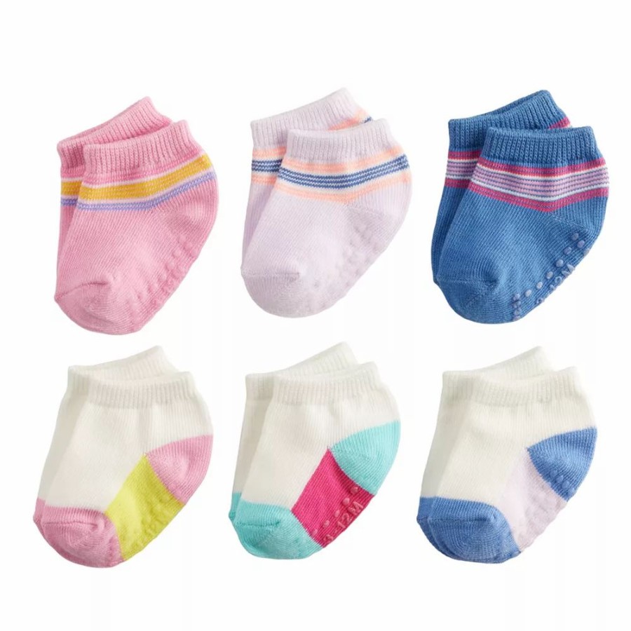 Girls Clothing * | Baby / Toddler Girl Jumping Beans 6-Pack Ankle Socks