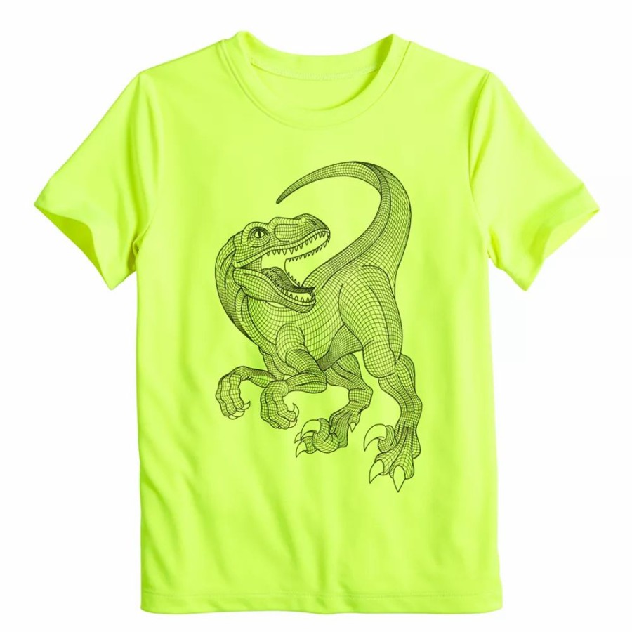 Boy Clothing * | Boys 4-12 Jumping Beans Adaptive Double Layer Dino Active Graphic Tee