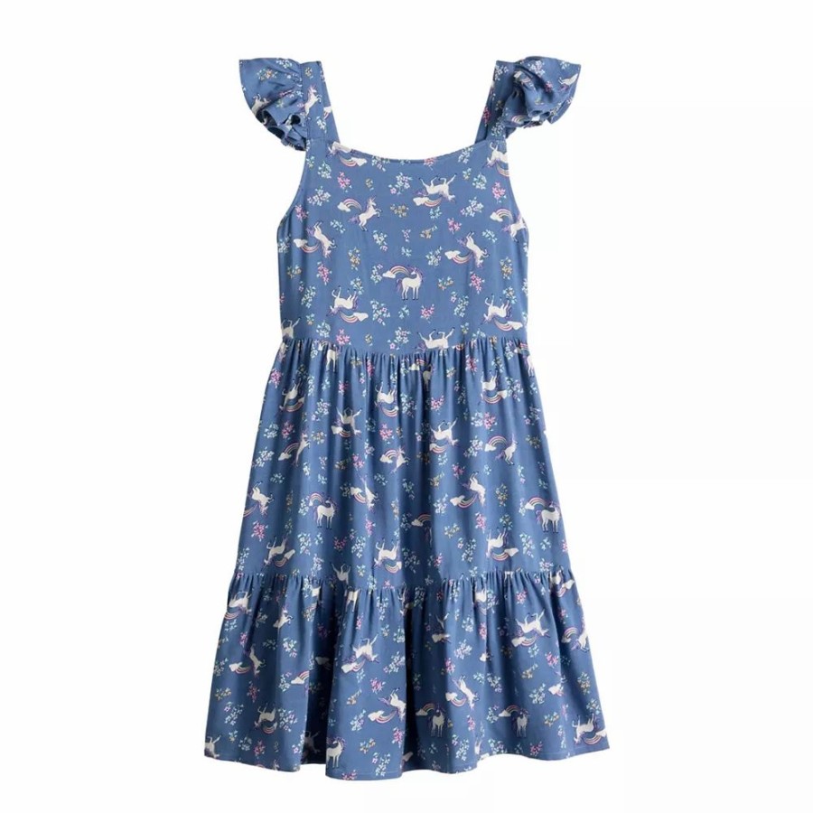 Girls Clothing * | Girls 4-12 Jumping Beans Flutter Tiered Dress