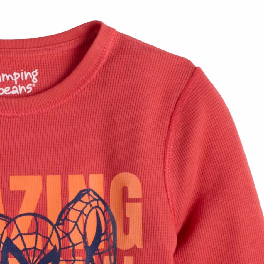 Boy Clothing * | Boys 4-12 Jumping Beans Adaptive Marvel The Amazing Spider-Man Long Sleeve Thermal Graphic Tee