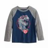 Boy Clothing * | Toddler Boy Jumping Beans Dinosaur Valentine'S Day Raglan Tee