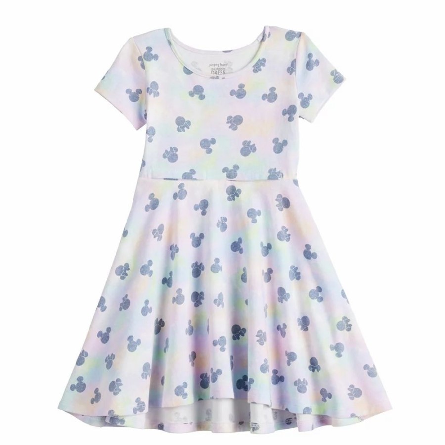 Girls Clothing * | Disney'S Mickey Mouse Toddler Girl Icons Adaptive Hi Low Skater Dress