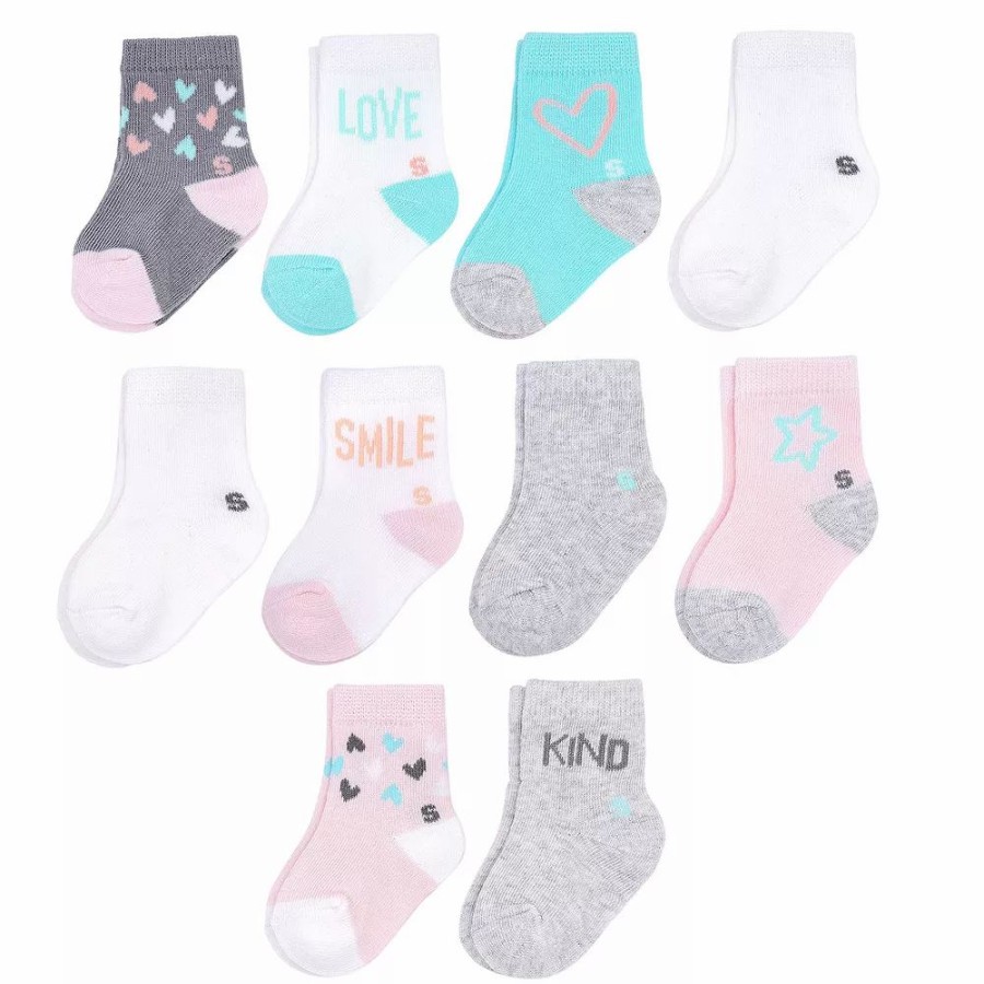 Girls Clothing * | Baby Girl Jumping Beans 10-Pk. Sweets Crew Socks