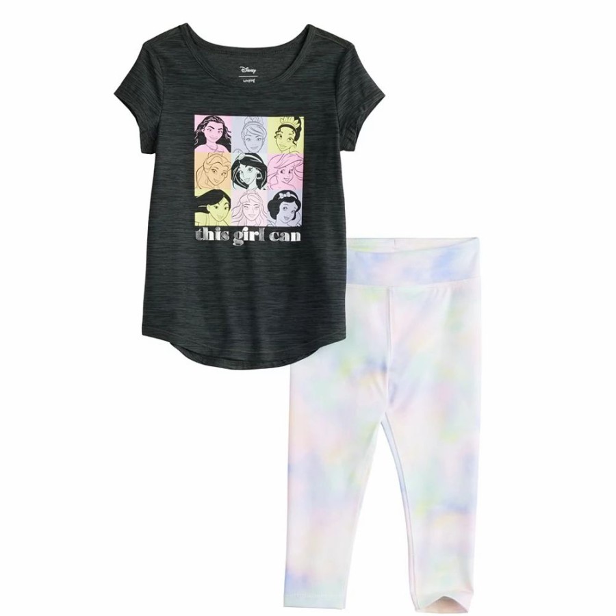 Girls Clothing * | Disney Princess Toddler Girl Active Tee & Leggings Set Jumping Beans