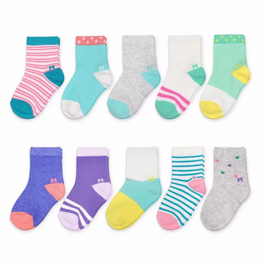 Girls Clothing * | Baby / Toddler Girl Jumping Beans 10 Pack Ankle Socks