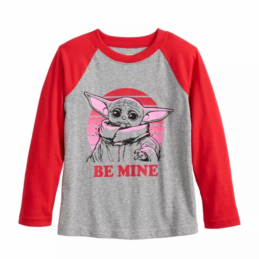 Boy Clothing * | Boys 4-12 Jumping Beans Grogu "Be Mine" Raglan Tee