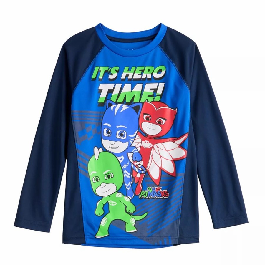 Boy Clothing * | Boys 4-12 Disney Pj Masks "It'S Hero Time" Raglan Graphic Tee By Jumping Beans