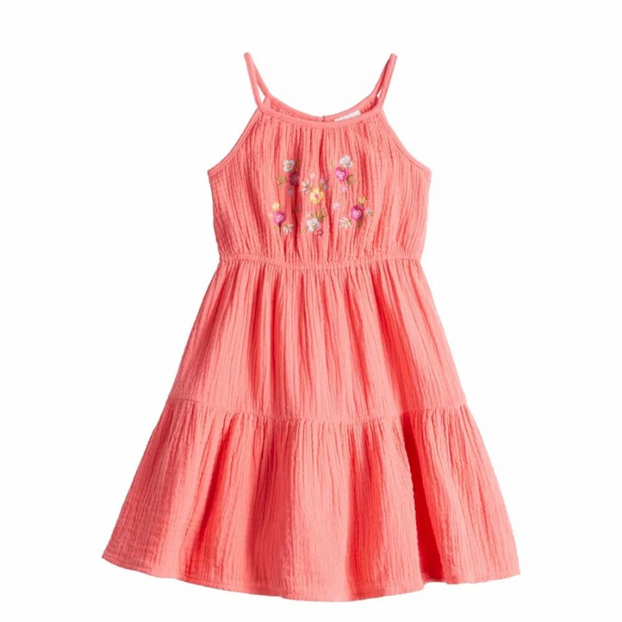 Girls Clothing * | Toddler Girl Jumping Beans Tiered Halter Dress