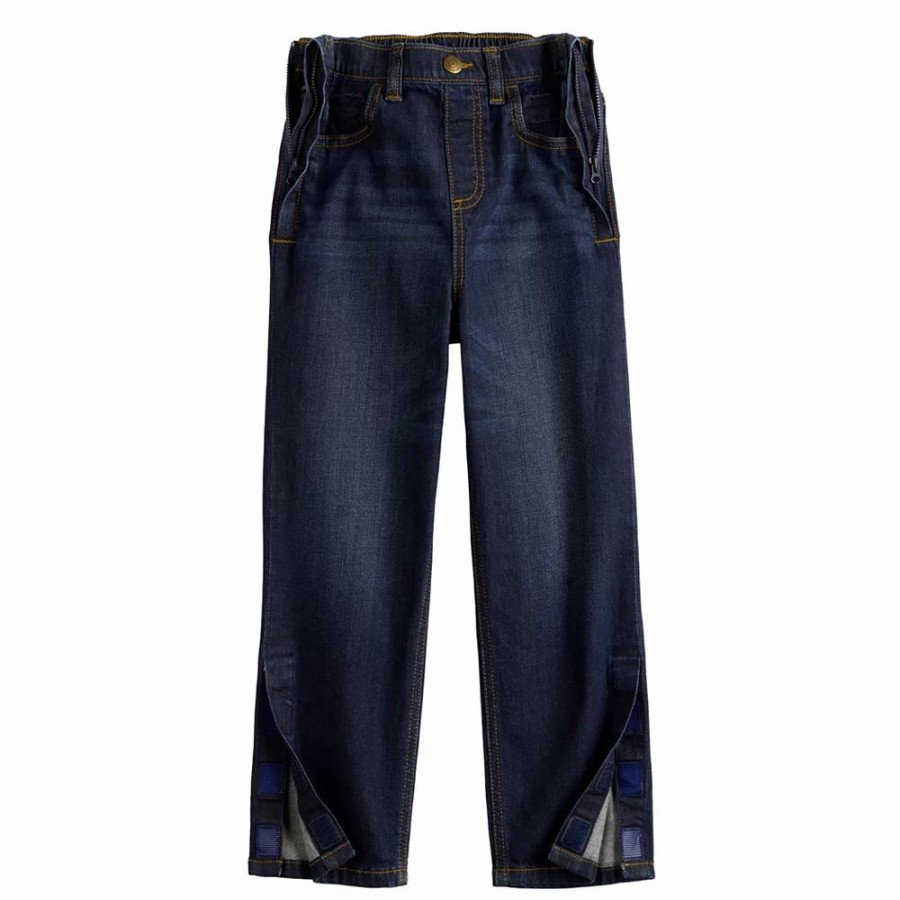 Boy Clothing * | Boys 4-12 Jumping Beans Adaptive Pull-On Denim Pants