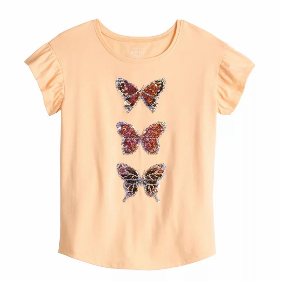 Girls Clothing * | Girls 4-12 Jumping Beans Flutter Graphic Tee