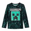 Boy Clothing * | Boys 4-12 Jumping Beans Minecraft Creeper Static Long Sleeve Graphic Tee