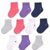 Girls Clothing * | Baby / Toddler Girl Jumping Beans 10-Pack Solid Crew Socks