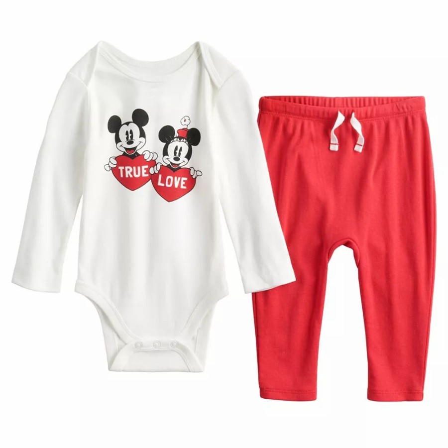 Girls Clothing * | Disney'S Mickey & Minnie Mouse Baby Girl Bodysuit & Leggings Set By Jumping Beans