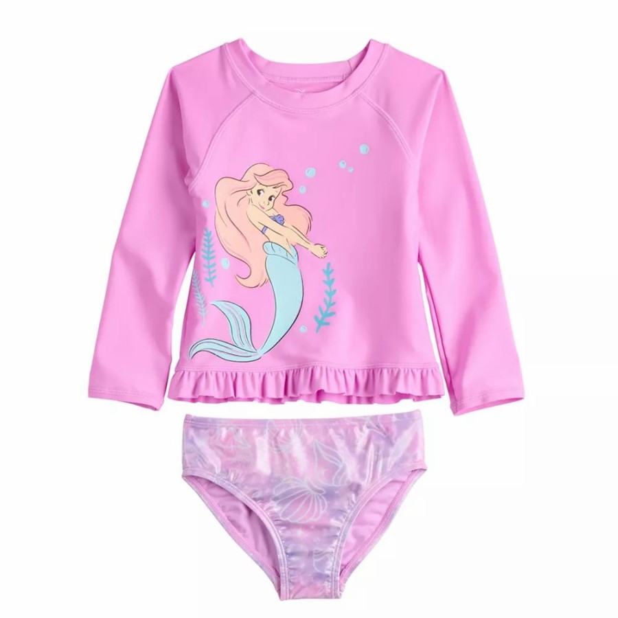 Girls Clothing * | Disney'S The Little Mermaid Toddler Girl Rash Guard & Swim Bottoms Set By Jumping Beans