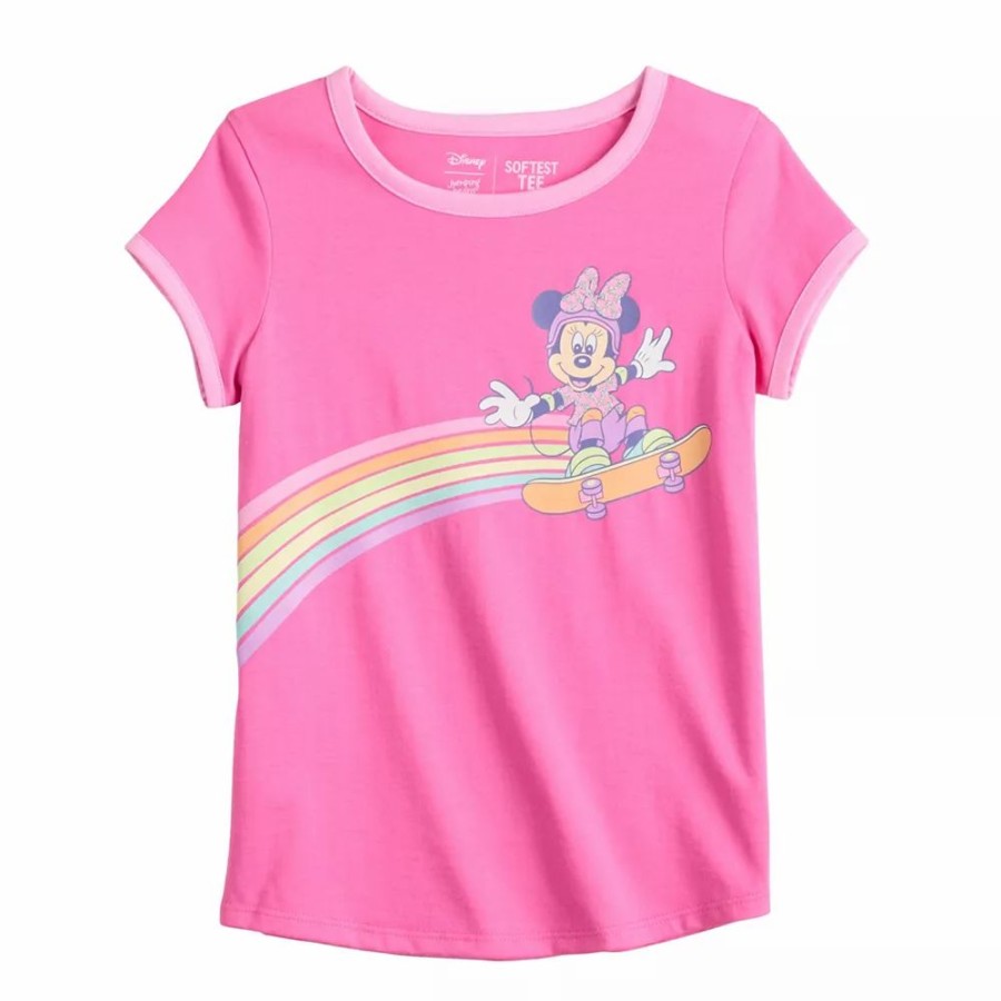 Girls Clothing * | Disney'S Minnie Mouse Girls 4-12 Ringer Tee By Jumping Beans