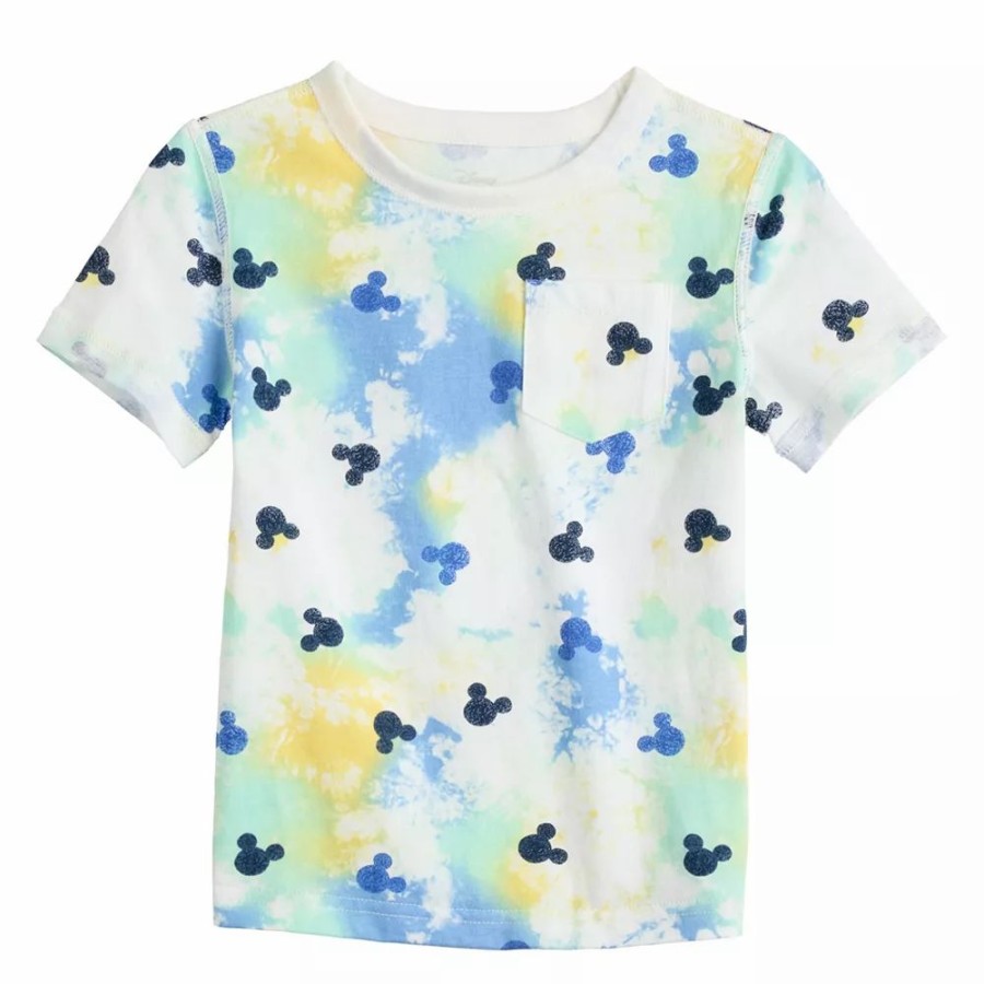 Boy Clothing * | Disney'S Mickey Mouse Toddler Boy Logos Adaptive Pocket Tee By Jumping Beans