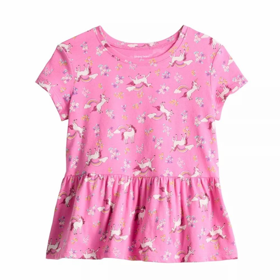 Girls Clothing * | Toddler Girl Jumping Beans Print Peplum Tee