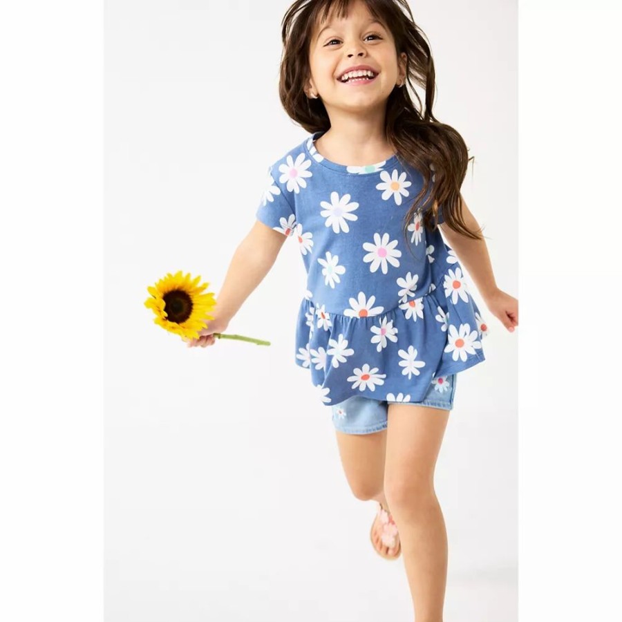 Girls Clothing * | Toddler Girl Jumping Beans Print Peplum Tee