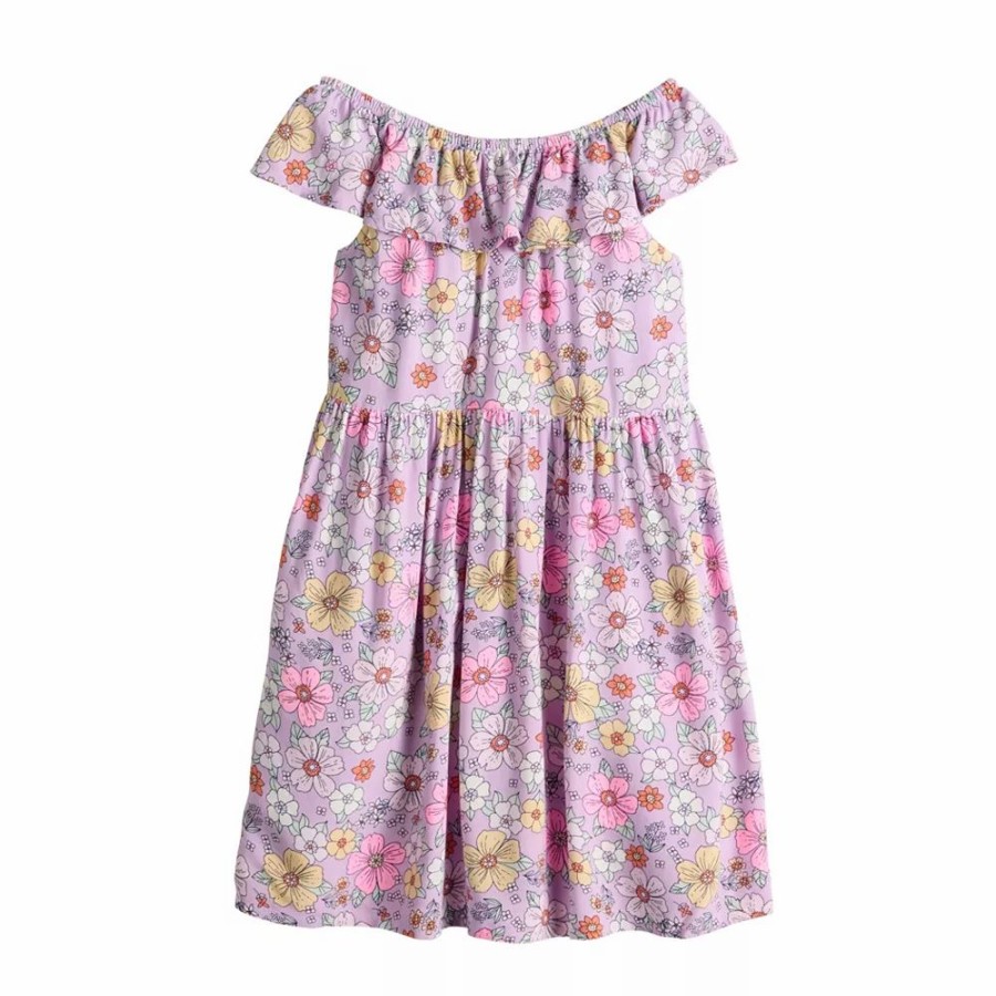 Girls Clothing * | Toddler Girl Jumping Beans Ruffled Collar Dress