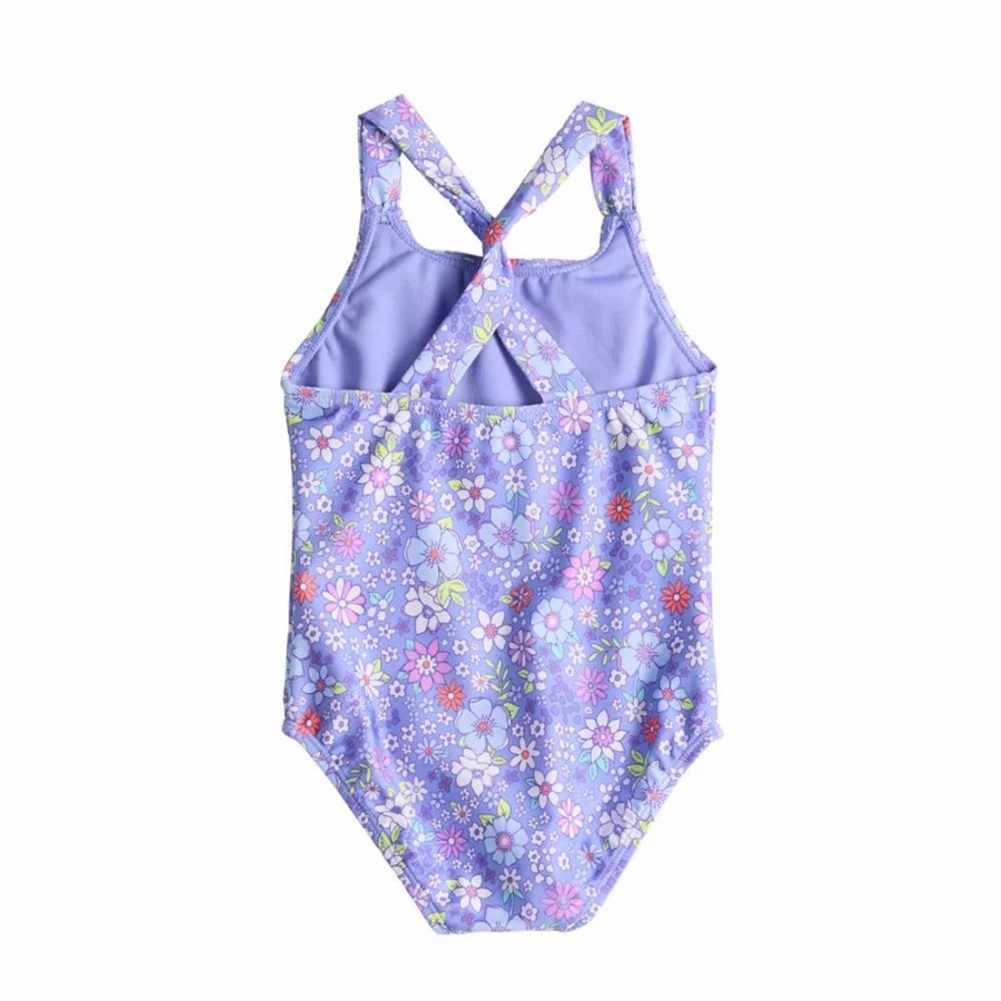 Girls Clothing * | Toddler Girl Jumping Beans Cross-Strap 1-Piece Swimsuit