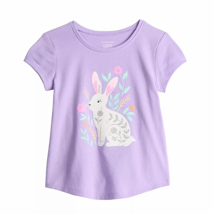 Girls Clothing * | Toddler Girl Jumping Beans Easter Graphic Tee Purple Bunny