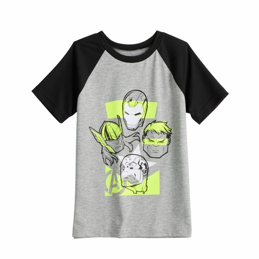 Boy Clothing * | Boys 4-12 Jumping Beans Marvel The Avengers Short Sleeve Raglan Active Graphic Tee