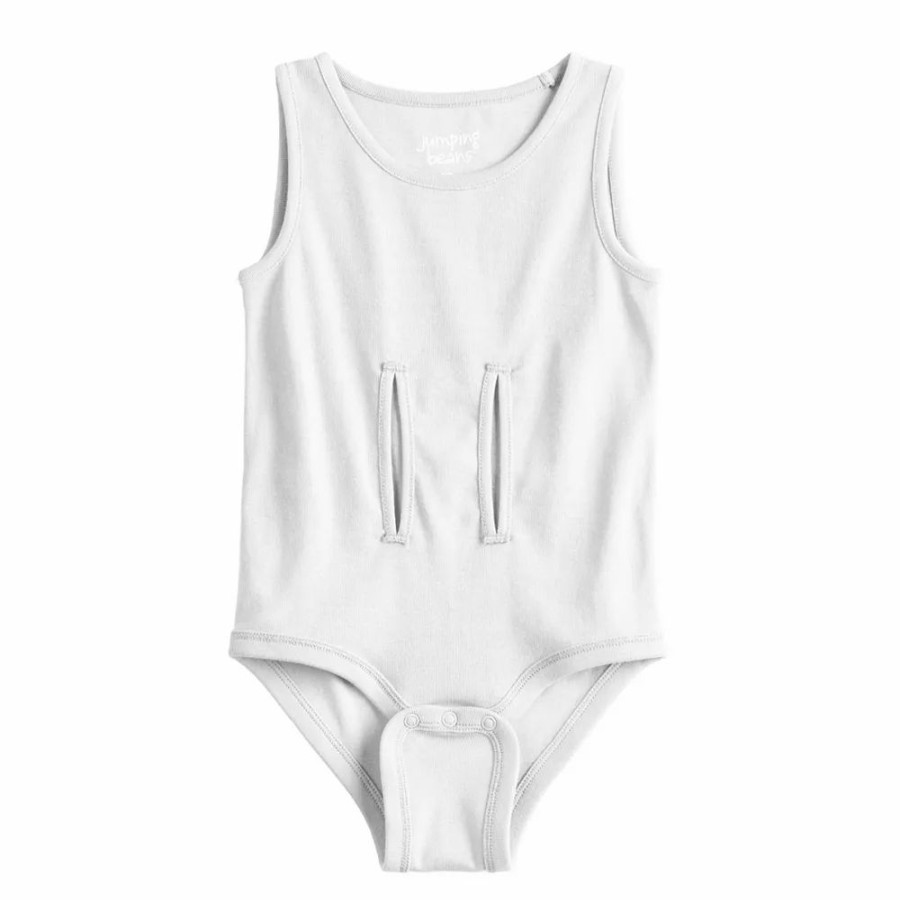 Girls Clothing * | Baby Girl Jumping Beans Adaptive Easy Dressing & Abdominal Access Sleeveless Romper