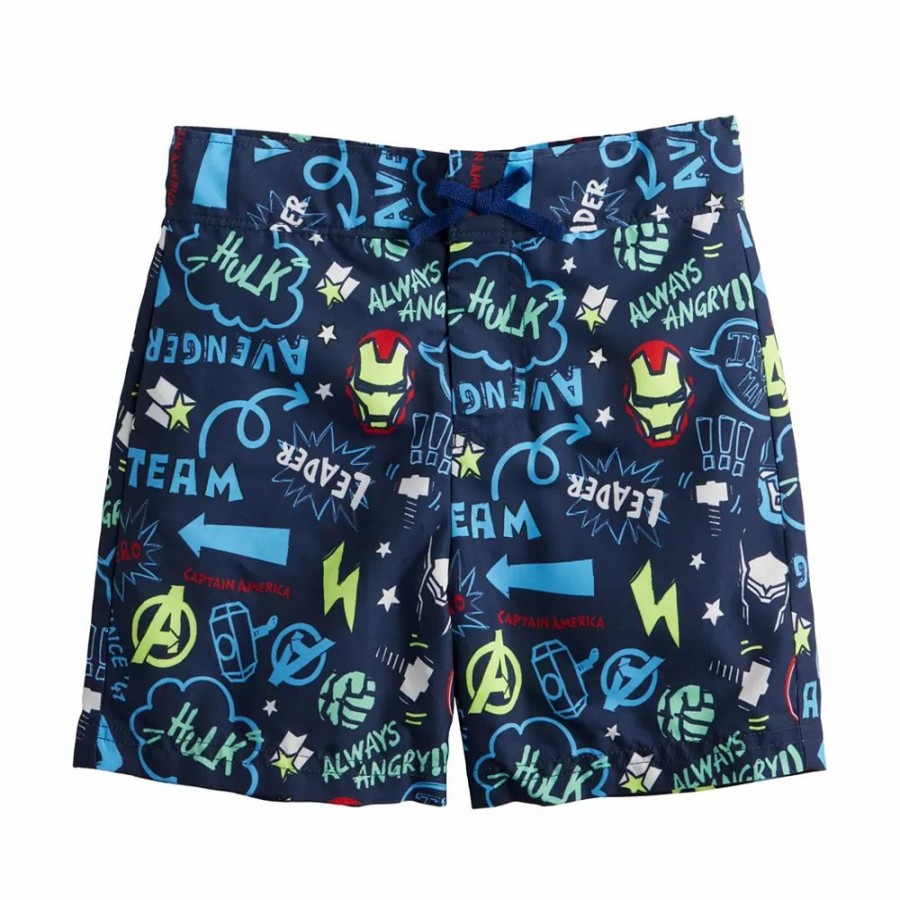 Boy Clothing * | Toddler Boy Jumping Beans Marvel Avengers Adaptive Swim Trunks