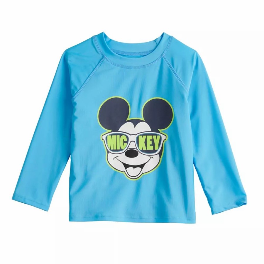 Boy Clothing * | Disney'S Mickey Mouse Toddler Boy Adaptive Rash Guard Top By Jumping Beans