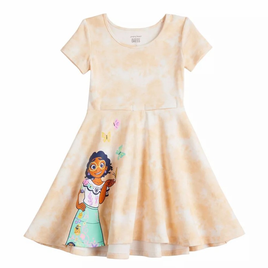 Girls Clothing * | Disney'S Encanto Girls 4-12 Mirabel Adaptive Hi Low Skater Dress