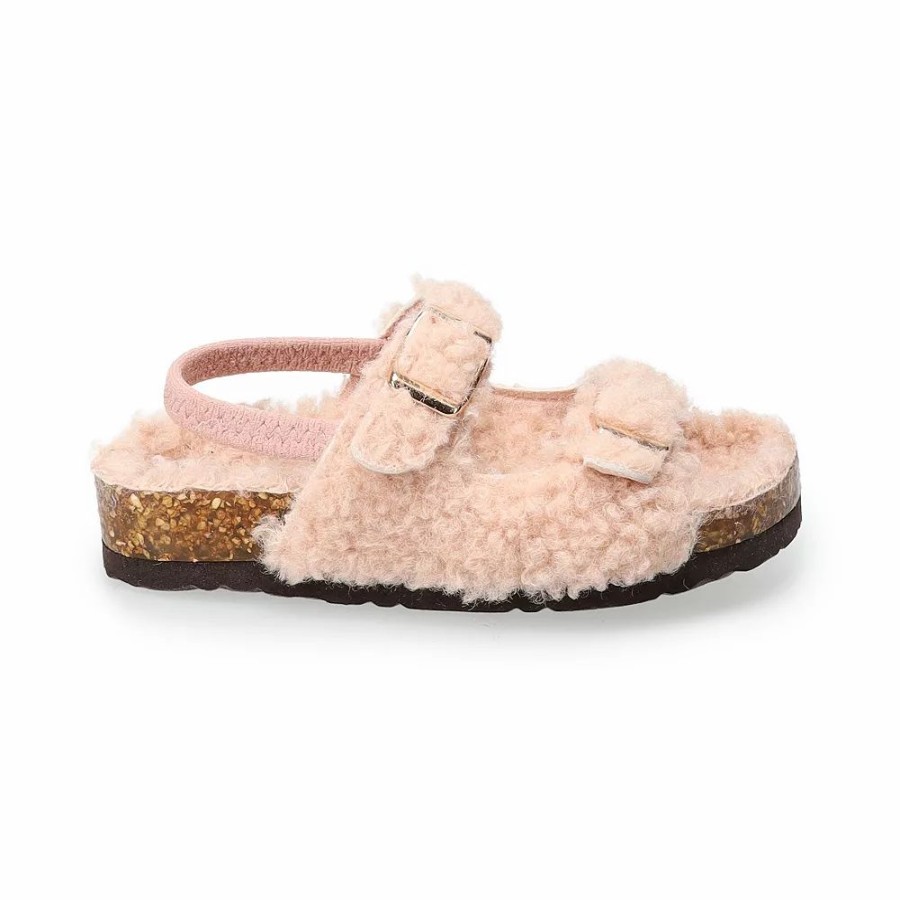 Shoes * | Jumping Beans Magnetizing Toddler Girls' Faux-Fur Slide Sandals