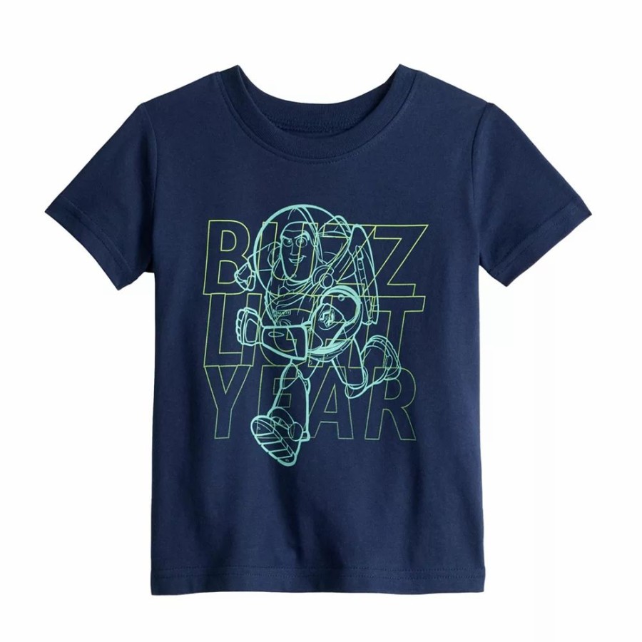 Boy Clothing * | Toddler Boy Disney / Pixar Buzz Lightyear Neon Short Sleeve Graphic Tee By Jumping Beans