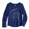 Girls Clothing * | Girls 4-12 Jumping Beans The Mandalorian Grogu Aka Baby Yoda "May The Force Be With You" Long Sleeve Graphic Tee