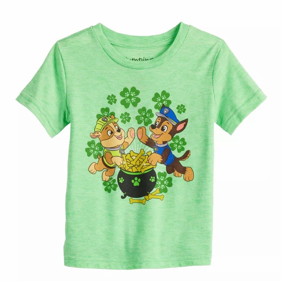 Boy Clothing * | Toddler Boy Jumping Beans Paw Patrol Chase & Rubble Lucky Dog Graphic Tee