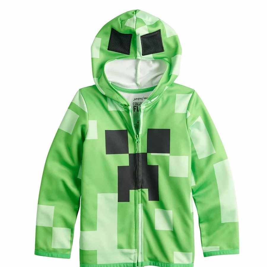 Boy Clothing * | Boys 4-12 Jumping Beans Minecraft Zip Hoodie