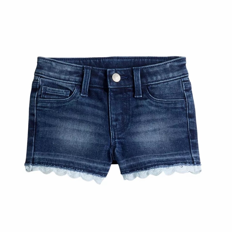 Girls Clothing * | Toddler Girl Jumping Beans Crochet-Hem Denim Shorts