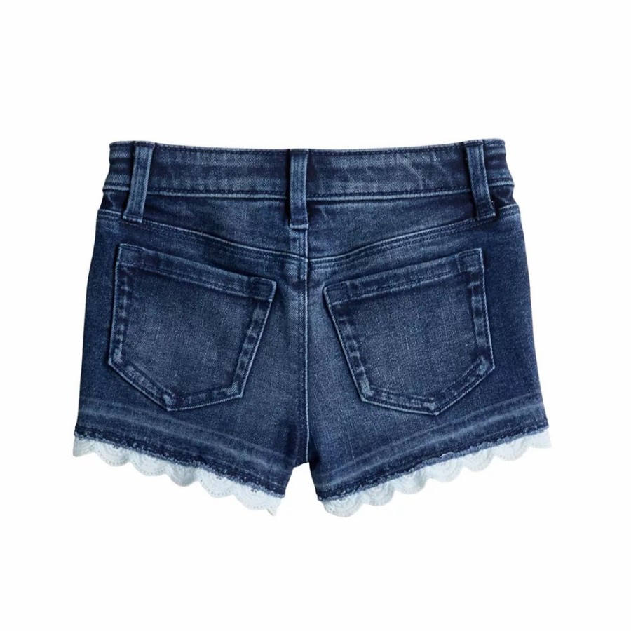 Girls Clothing * | Toddler Girl Jumping Beans Crochet-Hem Denim Shorts