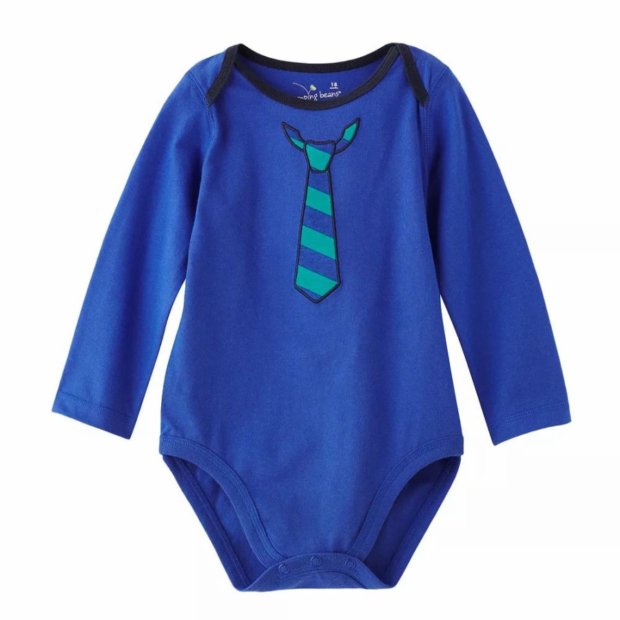 Boy Clothing * | Jumping Beans Striped Tie Bodysuit Baby