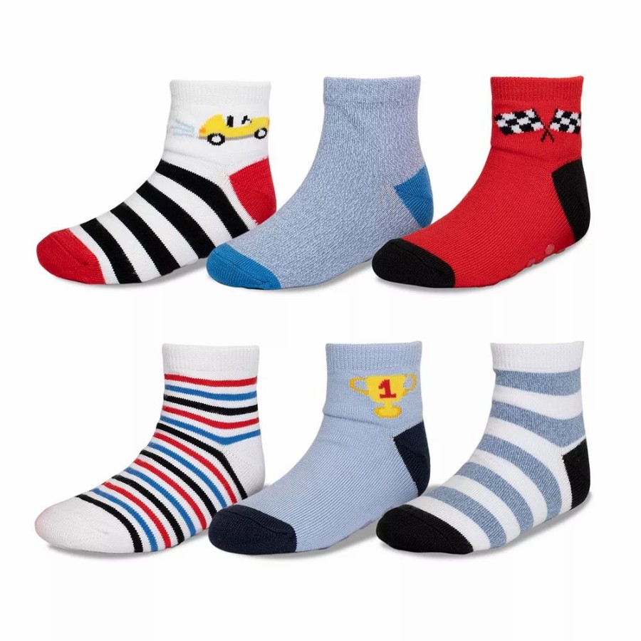 Boy Clothing * | Baby / Toddler Boy Jumping Beans 6-Pack Low-Cut Softest Racecar Socks