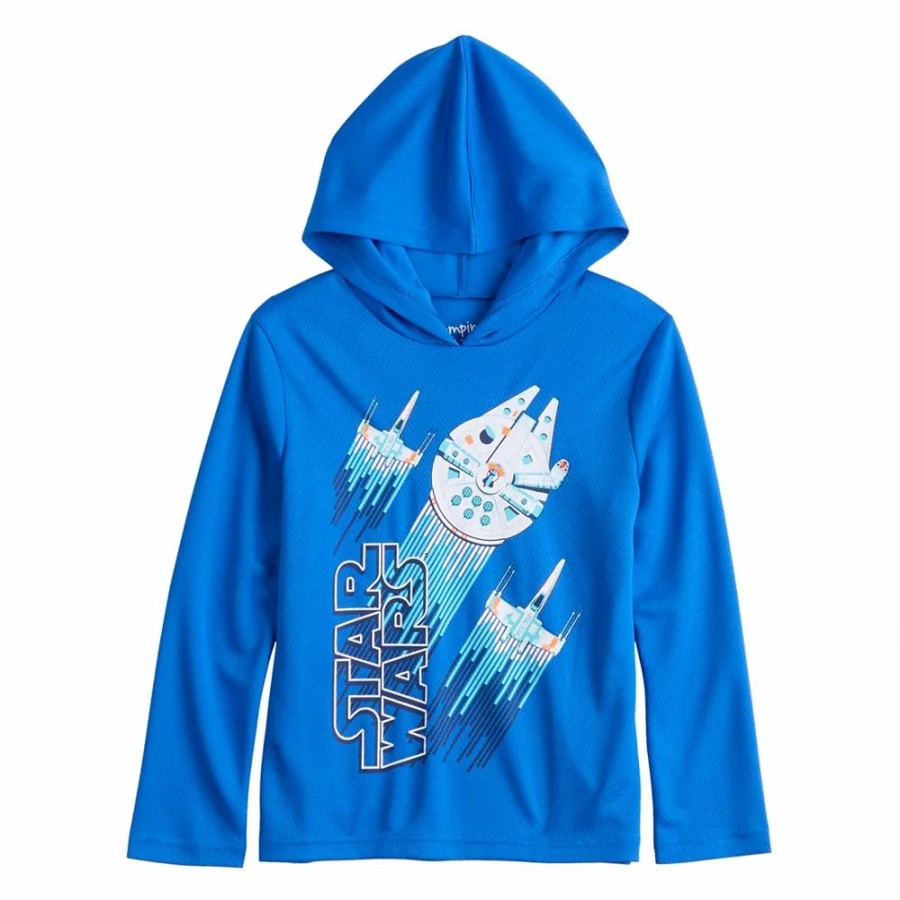 Boy Clothing * | Boys 4-8 Jumping Beans Star Wars Millennium Falcon Hooded Active Graphic Tee